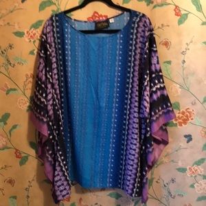 NWOT BOB MACKIE PONCHO STYLE TOP 2X